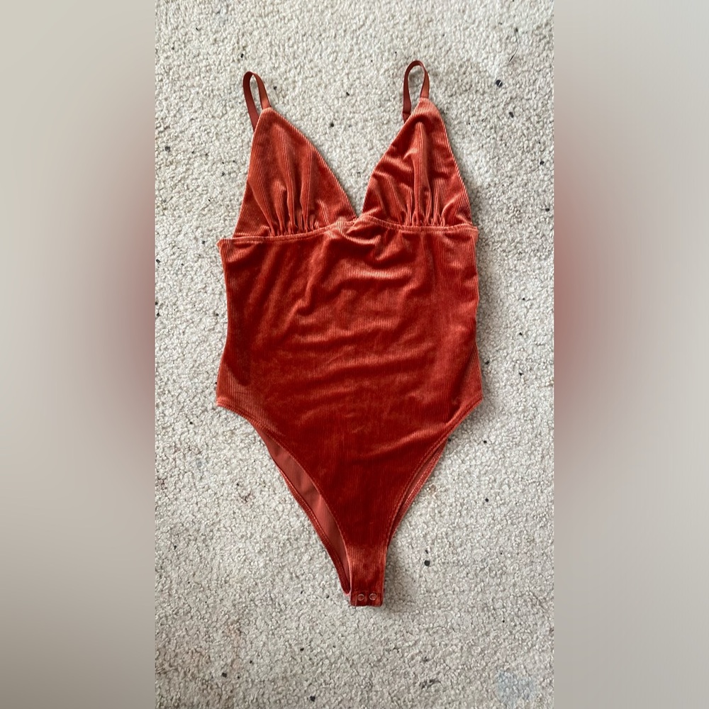 Forever 21 Rust Velvet Bodysuit